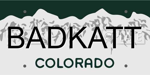 BADKATT Colorado License Plate