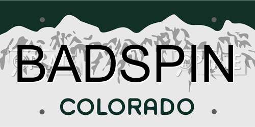 BADSPIN Colorado License Plate