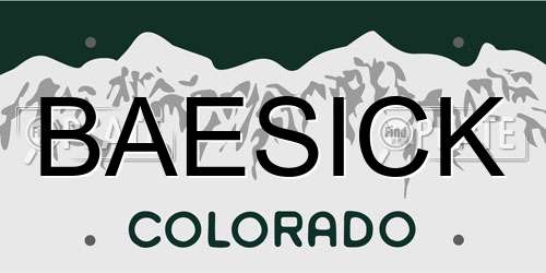 BAESICK Colorado License Plate