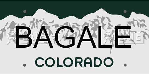 BAGALE Colorado License Plate