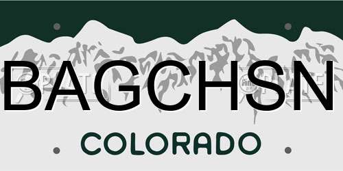 BAGCHSN Colorado License Plate