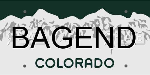 BAGEND Colorado License Plate