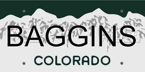 BAGGINS Colorado License Plate