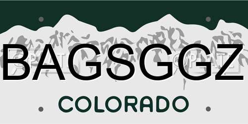 BAGSGGZ Colorado License Plate