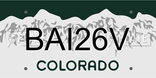 BAI26V Colorado License Plate