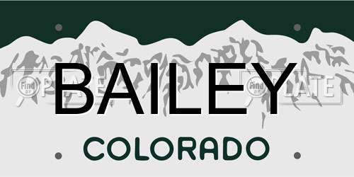 BAILEY Colorado License Plate