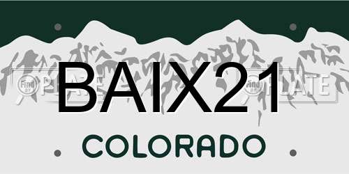 BAIX21 Colorado License Plate
