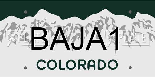 BAJA1 Colorado License Plate