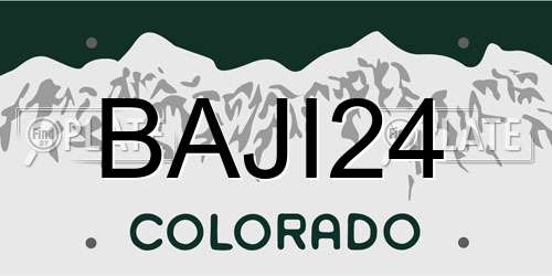 BAJI24 Colorado License Plate