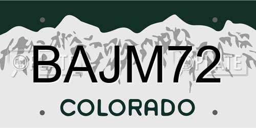 BAJM72 Colorado License Plate