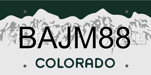 BAJM88 Colorado License Plate
