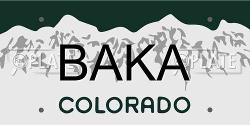BAKA Colorado License Plate