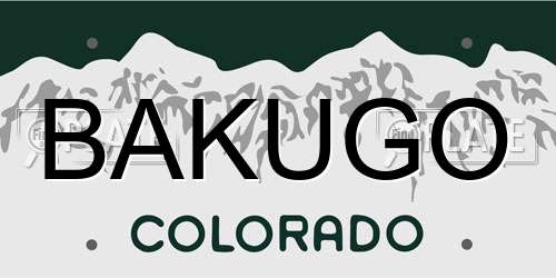 BAKUGO Colorado License Plate