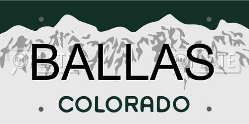 BALLAS Colorado License Plate