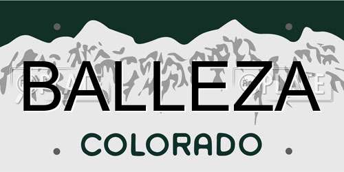 BALLEZA Colorado License Plate