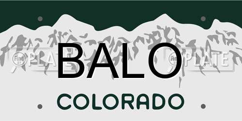 BALO Colorado License Plate