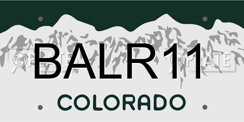 BALR11 Colorado License Plate
