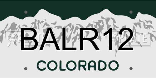 BALR12 Colorado License Plate