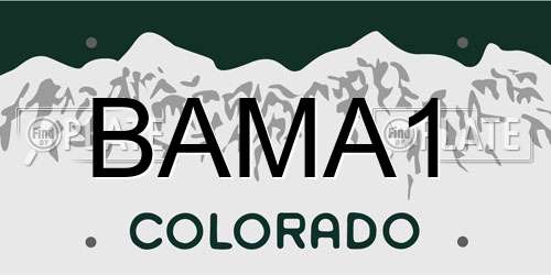 BAMA1 Colorado License Plate