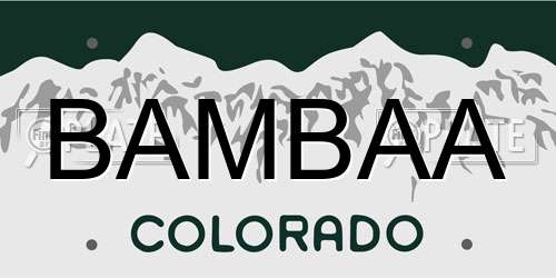 BAMBAA Colorado License Plate