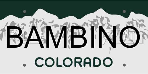 BAMBINO Colorado License Plate