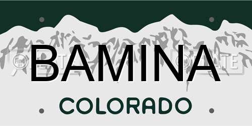 BAMINA Colorado License Plate