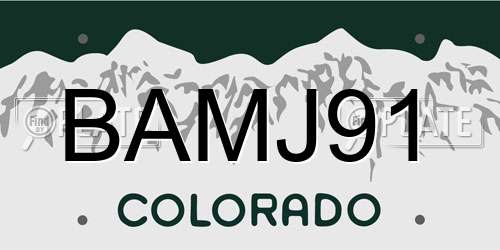BAMJ91 Colorado License Plate