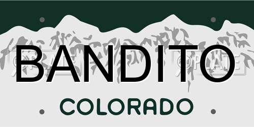 BANDITO Colorado License Plate