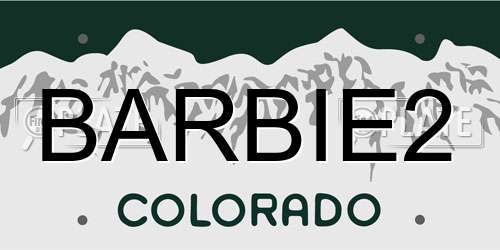 BARBIE2 Colorado License Plate