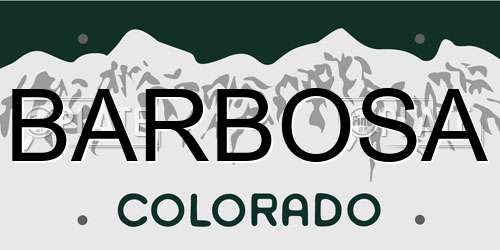 BARBOSA Colorado License Plate