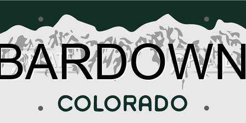 BARDOWN Colorado License Plate