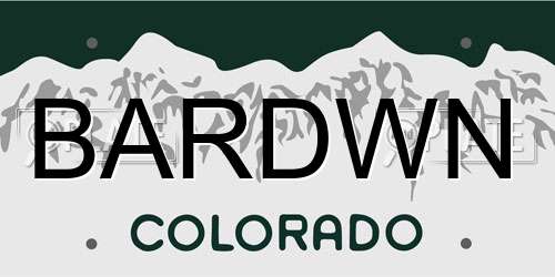 BARDWN Colorado License Plate