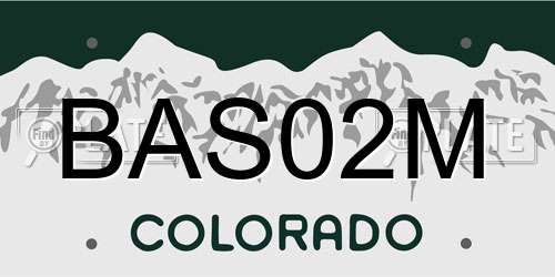 BAS02M Colorado License Plate