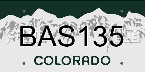 BAS135 Colorado License Plate