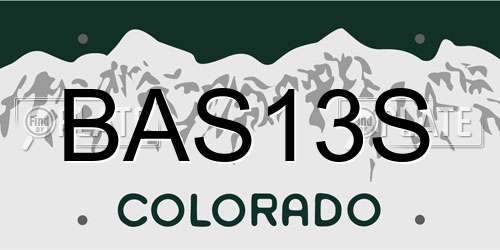 BAS13S Colorado License Plate