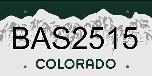 BAS2515 Colorado License Plate
