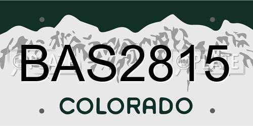 BAS2815 Colorado License Plate
