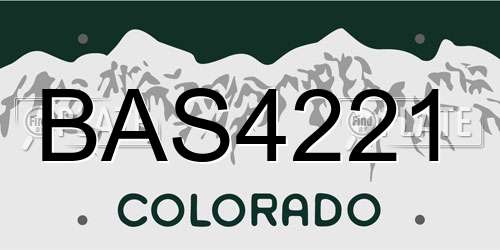 BAS4221 Colorado License Plate