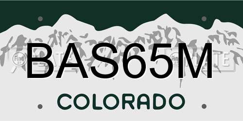 BAS65M Colorado License Plate