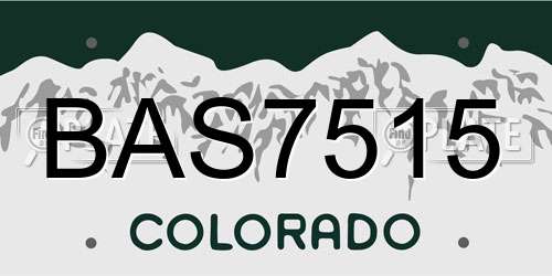 BAS7515 Colorado License Plate