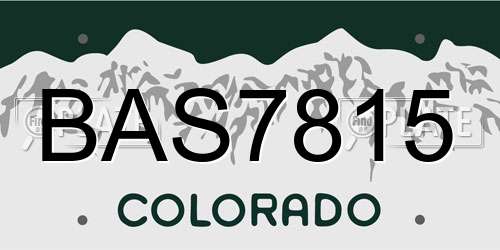 BAS7815 Colorado License Plate