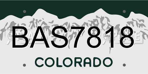 BAS7818 Colorado License Plate