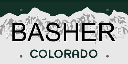 BASHER Colorado License Plate