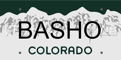 BASHO Colorado License Plate