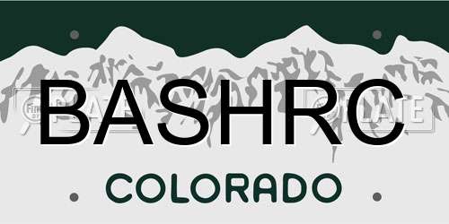 BASHRC Colorado License Plate