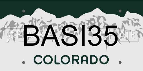 BASI35 Colorado License Plate
