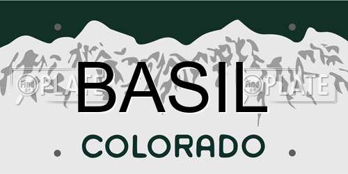 BASIL Colorado License Plate