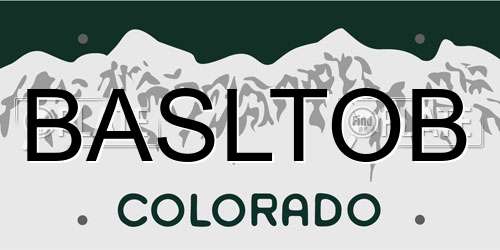 BASLTOB Colorado License Plate