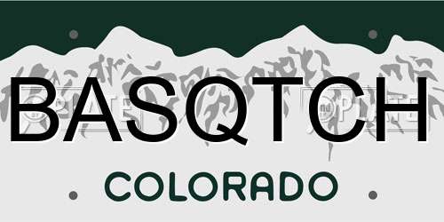 BASQTCH Colorado License Plate