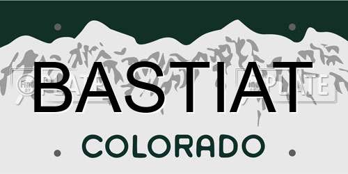 BASTIAT Colorado License Plate